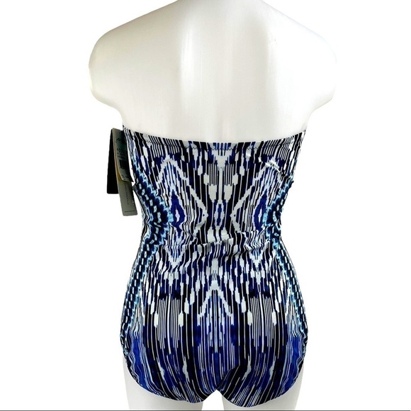 Profile by Gottex Bandeau One Piece Blue Multi Colored Swimsuit - Picture 6 of 16